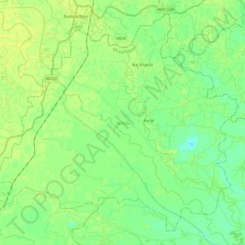 Топографическая карта Auraiy, высота, рельеф