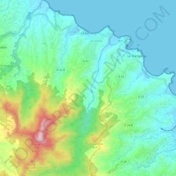 Топографическая карта Le Lorrain, высота, рельеф