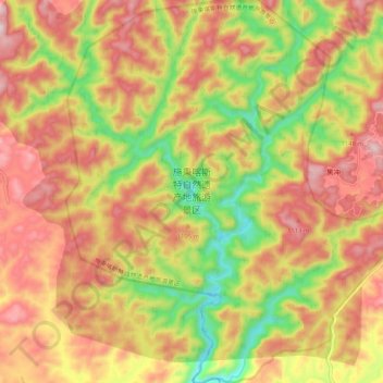 Топографическая карта 施秉喀斯特自然遗产地旅游景区, высота, рельеф