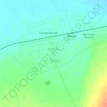 Топографическая карта Досатуй, высота, рельеф