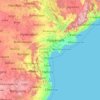 Топографическая карта Andhra Pradesh, высота, рельеф