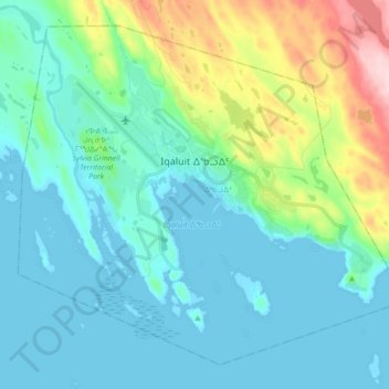 Топографическая карта Iqaluit, высота, рельеф
