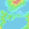 Топографическая карта 諫早市, высота, рельеф