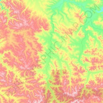 Топографическая карта Уян, высота, рельеф