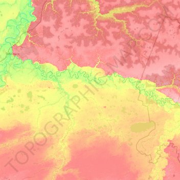 Топографическая карта Вагайский район, высота, рельеф