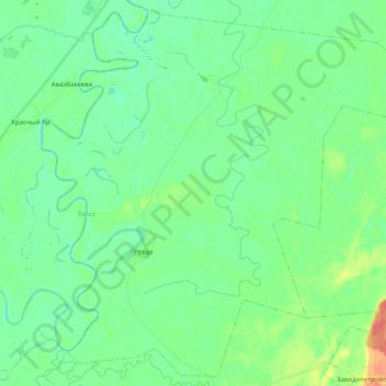 Топографическая карта Ревдинское сельское поселение, высота, рельеф