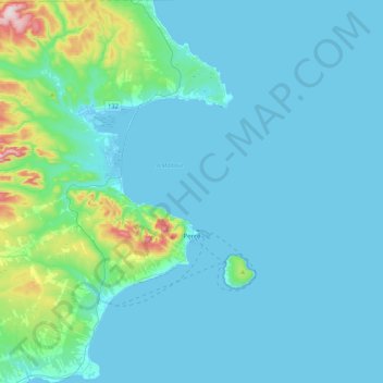 Топографическая карта Percé, высота, рельеф