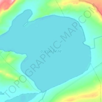 Топографическая карта озеро Белё, высота, рельеф