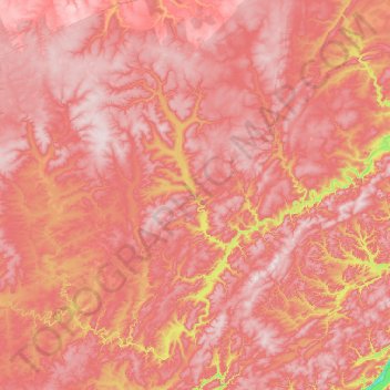 Топографическая карта Орто-Нахаринский наслег, высота, рельеф