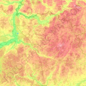 Топографическая карта Климовичский район, высота, рельеф