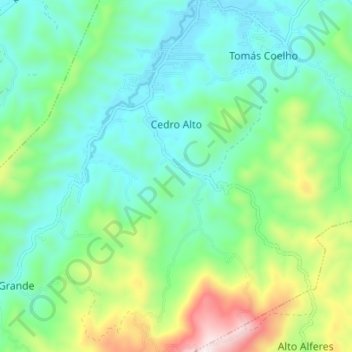 Топографическая карта Cedro Alto, высота, рельеф