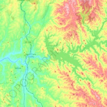 Топографическая карта Santa Clara-a-Velha, высота, рельеф