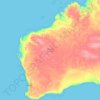 Топографическая карта Западная Австралия, высота, рельеф