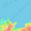 Топографическая карта Perros-Guirec, высота, рельеф