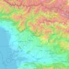 Топографическая карта Самегрело и Верхняя Сванетия, высота, рельеф