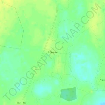 Топографическая карта Бобыново, высота, рельеф