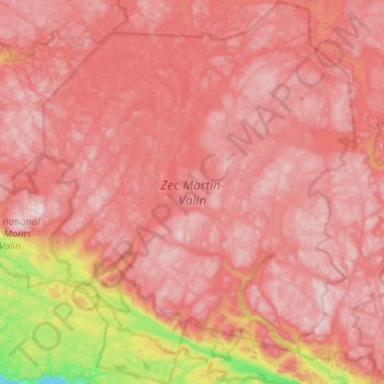 Топографическая карта ZEC Martin-Valin, высота, рельеф