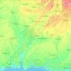 Топографическая карта Alabama, высота, рельеф