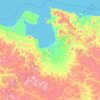 Топографическая карта муниципальный округ Певек, высота, рельеф