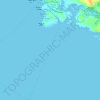 Топографическая карта Peggys Cove, высота, рельеф