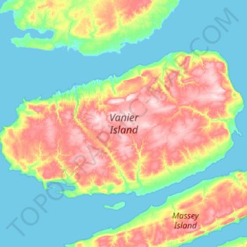 Топографическая карта Île Vanier, высота, рельеф