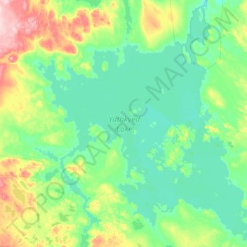Топографическая карта Yathkyed Lake, высота, рельеф