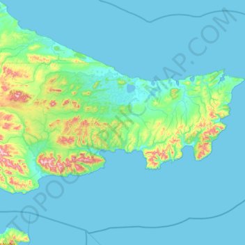 Топографическая карта Península Mitre, высота, рельеф