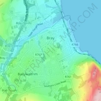 Топографическая карта Bray, высота, рельеф