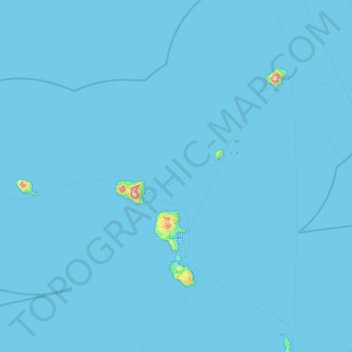 Топографическая карта Lipari, высота, рельеф