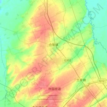 Топографическая карта 合隆镇, высота, рельеф