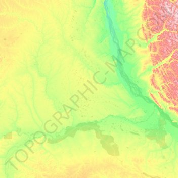 Топографическая карта Вилюйский улус, высота, рельеф