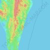 Топографическая карта Макаровский городской округ, высота, рельеф