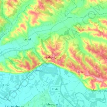Топографическая карта Lafrançaise, высота, рельеф