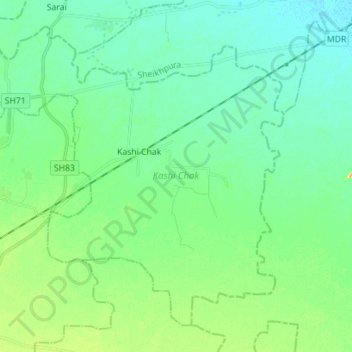 Топографическая карта Kashi Chak, высота, рельеф