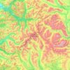 Топографическая карта Alpine Lakes Wilderness, высота, рельеф