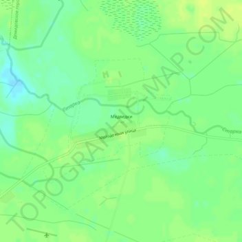 Топографическая карта Медведки, высота, рельеф