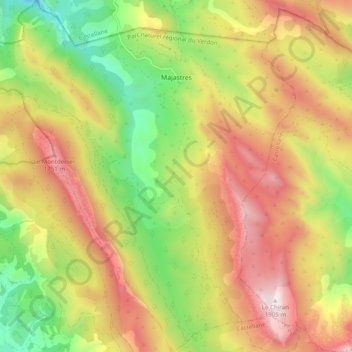 Топографическая карта Majastres, высота, рельеф