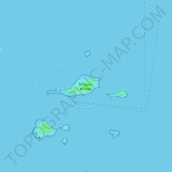 Топографическая карта Île Saint-Nicolas, высота, рельеф