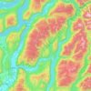 Топографическая карта Area F (Grindrod/Ashton Creek/Mabel Lake), высота, рельеф