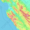 Топографическая карта Monterey County, высота, рельеф