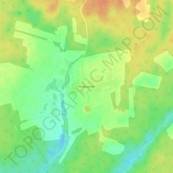 Топографическая карта Новошино, высота, рельеф