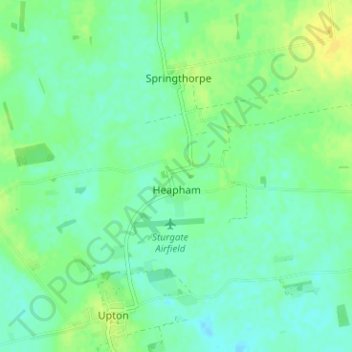 Топографическая карта Heapham CP, высота, рельеф