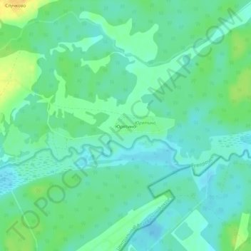 Топографическая карта Юрятино, высота, рельеф