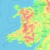 Топографическая карта Уэльс, высота, рельеф