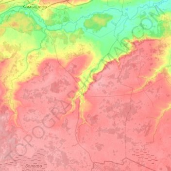 Топографическая карта Зареченское сельское поселение, высота, рельеф