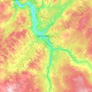Топографическая карта Saint-Georges, высота, рельеф