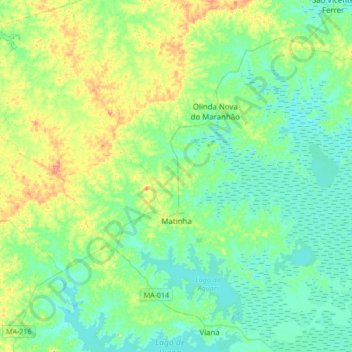 Топографическая карта Matinha, высота, рельеф