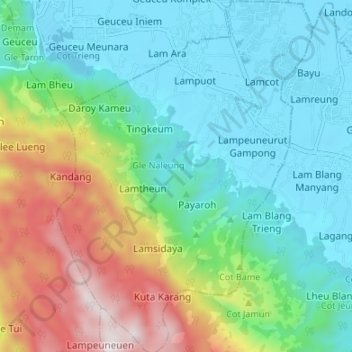 Топографическая карта Darul Kamal, высота, рельеф