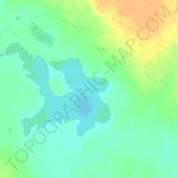 Топографическая карта Кяргозеро, высота, рельеф