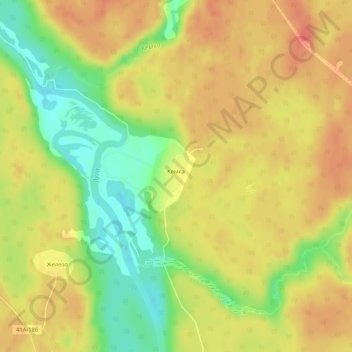Топографическая карта Кемка, высота, рельеф